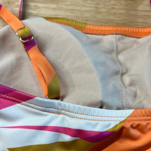 Kona Sol Women's Pink and Orange Abstract Print Bikini Top - Size Medium - NWT - Picture 7 of 8